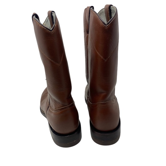 Pecos Bill brown leather Roper cowboy western boots - Picture 4 of 8